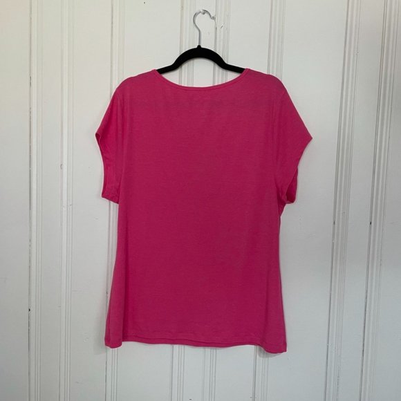 💚 NWOT Old Navy Perfect Henley Tee Pink xxl - Picture 3 of 3